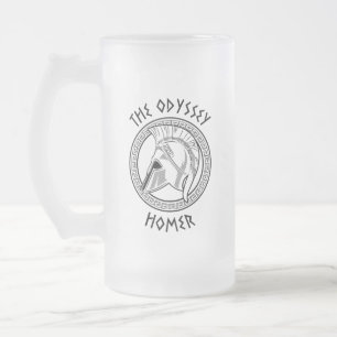 Taza De Cristal Esmerilado La Odisea Homero Casco Griego Mitología Antigua I