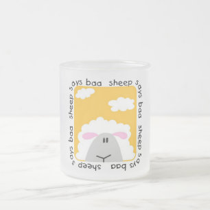 Taza De Cristal Esmerilado La oveja dice las camisetas y los regalos del Baa