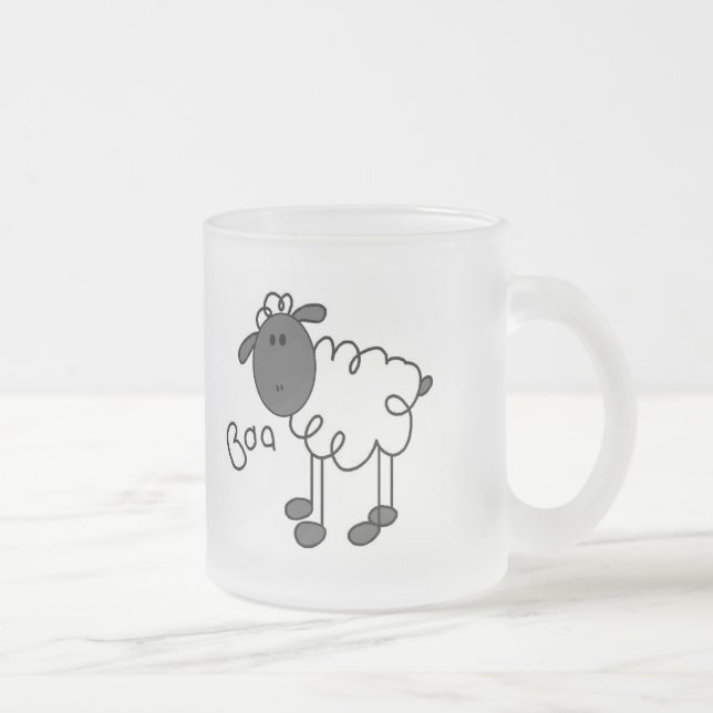 Taza De Cristal Esmerilado La oveja dice las camisetas y los regalos del Baa (Derecha)