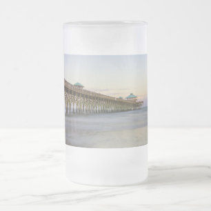Taza De Cristal Esmerilado La Paz De La Noche En La Playa De Folly, Cerveza D