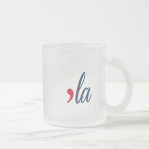 Taza De Cristal Esmerilado 'LA por Kamala Harris. Escarcha blanca, roja, clar