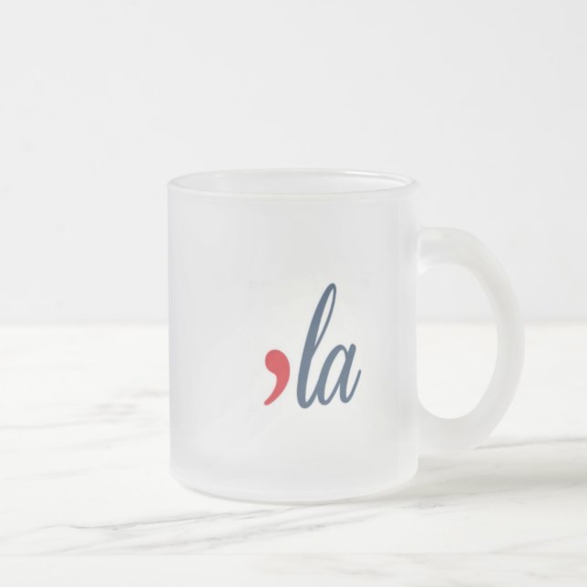 Taza De Cristal Esmerilado 'LA por Kamala Harris. Escarcha blanca, roja, clar (Derecha)