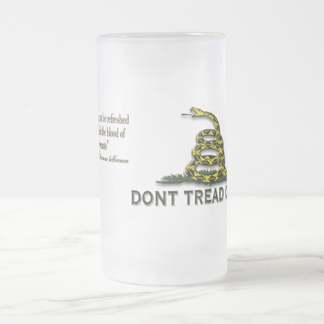 Taza De Cristal Esmerilado La PRECAUCIÓN "no pisa en mí" la BANDERA (Centro)