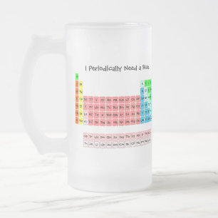 Taza De Cristal Esmerilado La tabla periódica (estilo manuscrito)