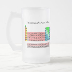 Taza De Cristal Esmerilado La tabla periódica (estilo simple)