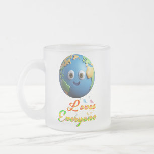 Taza De Cristal Esmerilado La Tierra Ama a Todos