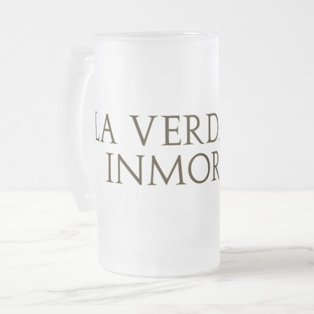 Taza De Cristal Esmerilado La Verdad Es Inmortal(Letras Gold) (Anverso izquierdo)