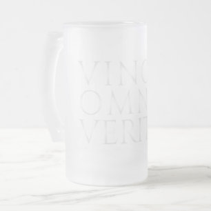 Taza De Cristal Esmerilado LA VERDAD VENCE A TODO - Cerveza de Vidrio Levemen
