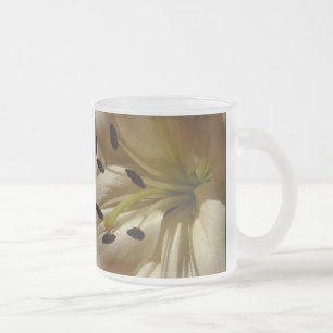 Taza De Cristal Esmerilado La vida es hermosa - lirio blanco elegante