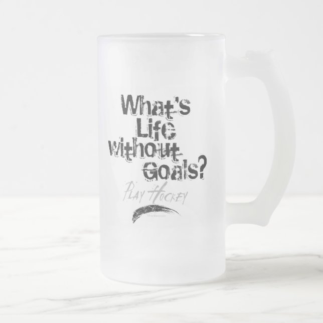 Taza De Cristal Esmerilado La vida sin objetivos (Jugar al hockey) (Derecha)