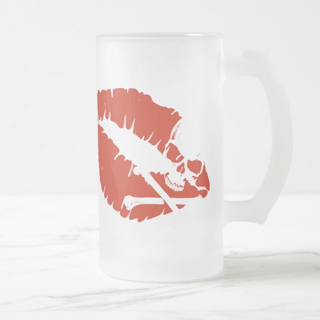 Taza De Cristal Esmerilado labios venenosos (Derecha)