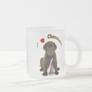 Taza De Cristal Esmerilado Laboratorio del chocolate - besos de chocolate del
