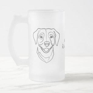 Taza De Cristal Esmerilado Labrador Retriever. ¡Felicidad, Edición Retriever!