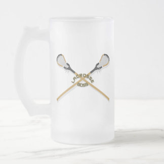 Taza De Cristal Esmerilado Lacrosse Boss Crossed Sticks