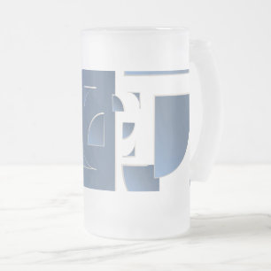 Taza De Cristal Esmerilado ladrillo de piedra azul roto