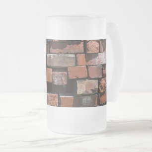 Taza De Cristal Esmerilado Ladrillos antiguos Resumen de cerveza de vidrio es