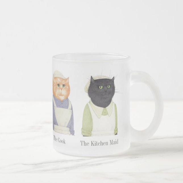 Taza De Cristal Esmerilado LADY GATS Frost Glass Mug + Texto (Derecha)