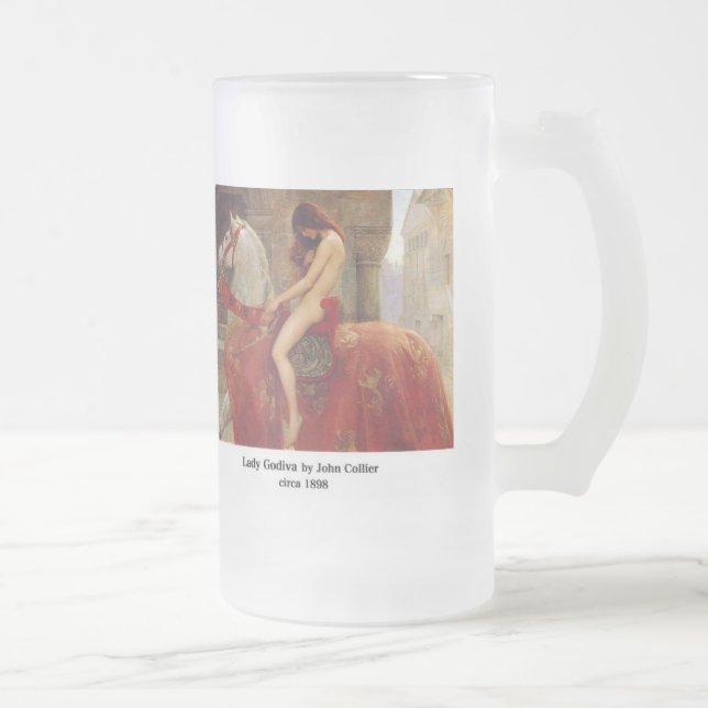 Taza De Cristal Esmerilado Lady Godiva, by John Collier (Derecha)