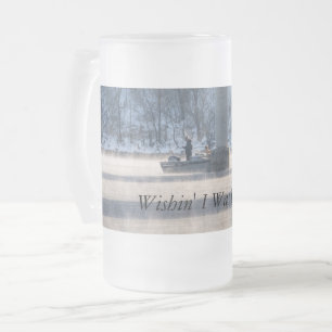 Taza De Cristal Esmerilado Lago de pesca de invierno húmedo
