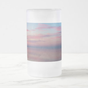 Taza De Cristal Esmerilado Lago Huron Pink Sunrise