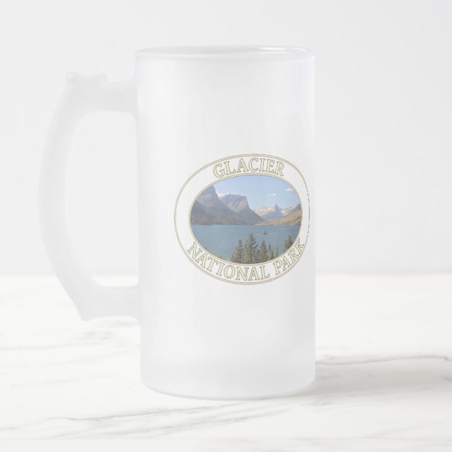 Taza De Cristal Esmerilado Lago Saint Mary en el Parque Nacional Glacier en M (Izquierda)