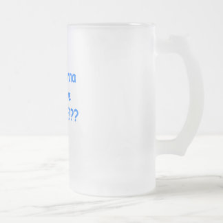 Taza De Cristal Esmerilado lámame donde azul