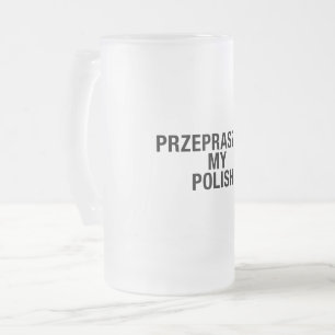 Taza De Cristal Esmerilado Lamento mi idioma polaco