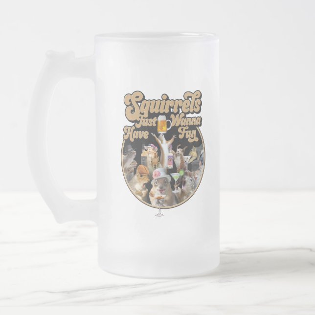 Taza De Cristal Esmerilado Las ardillas solo quieren divertirse (Izquierda)