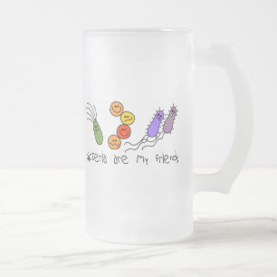 Taza De Cristal Esmerilado Las bacterias son mis amigos