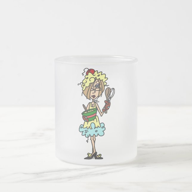 Taza De Cristal Esmerilado Las camisetas y los regalos sucios del cocinero (Centro)