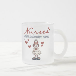 Taza De Cristal Esmerilado Las enfermeras dan las camisetas y los regalos de
