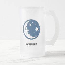 Taza De Cristal Esmerilado Las estrellas de la Luna Aspiran