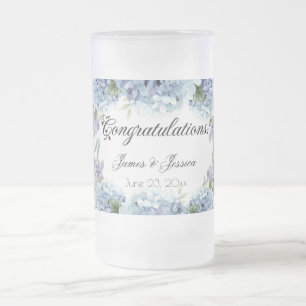 Taza De Cristal Esmerilado Las Flores Olvidantes De Las Flores De Agua Elegan