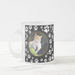 Taza De Cristal Esmerilado Las fotos de tu gato en memoria de las pinturas de