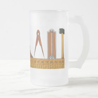 Taza De Cristal Esmerilado Las herramientas de funcionamiento del albañil