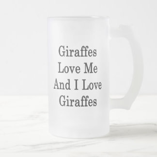 Taza De Cristal Esmerilado Las jirafas me aman y amo jirafas