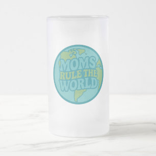 Taza De Cristal Esmerilado Las mamás dominan el mundo Groovy Globe