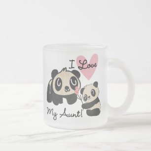 Taza De Cristal Esmerilado Las pandas I aman a mi tía