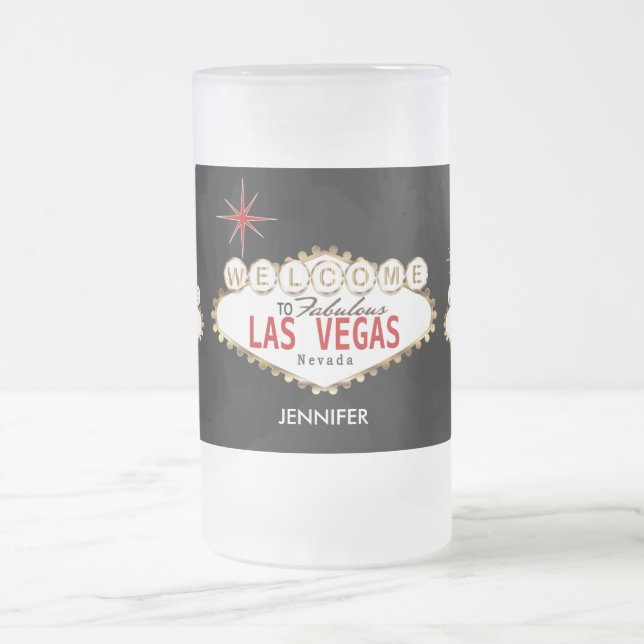 Taza De Cristal Esmerilado Las Vegas - Personalizado (Centro)