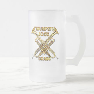 Taza De Cristal Esmerilado Latón del retroceso de las trompetas