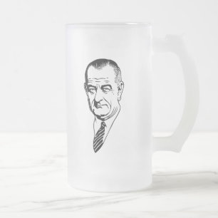 TAZA DE CRISTAL ESMERILADO LBJ