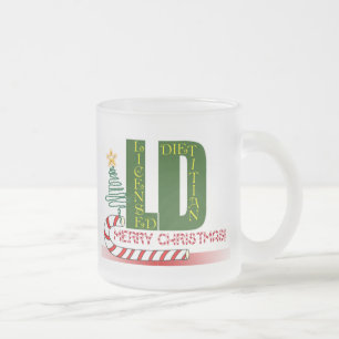 TAZA DE CRISTAL ESMERILADO LD MERRY CHRISTMAS - DIETITIANO CON LICENCIA