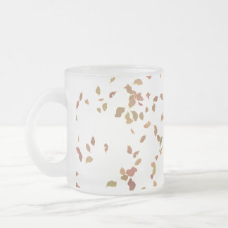 Taza De Cristal Esmerilado Leaf Design Frost Glass Mug