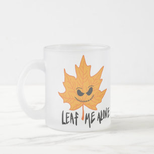 Taza De Cristal Esmerilado Leaf me sola otoño otoño espantado calavera