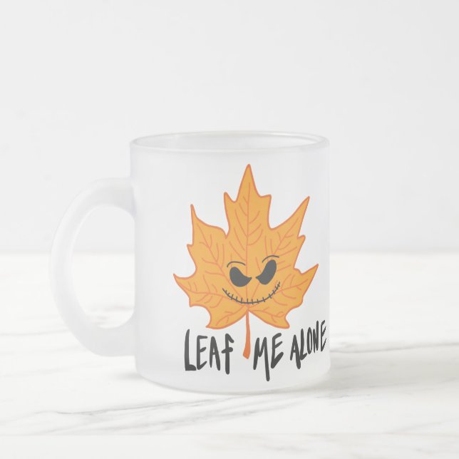 Taza De Cristal Esmerilado Leaf me sola otoño otoño espantado calavera (Izquierda)