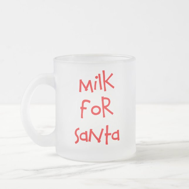 Taza De Cristal Esmerilado Leche Para Santa Mug (Izquierda)