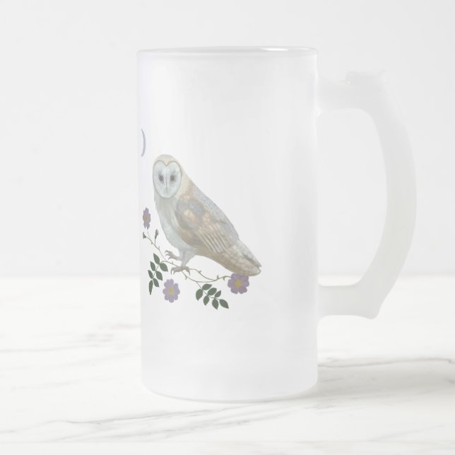 Taza De Cristal Esmerilado Lechuza común (Derecha)