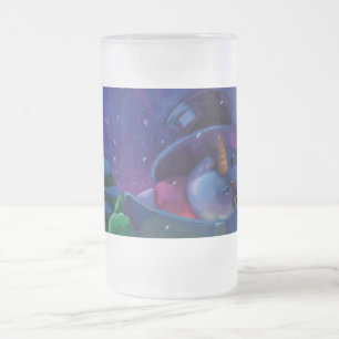 Taza De Cristal Esmerilado Lectura en invierno