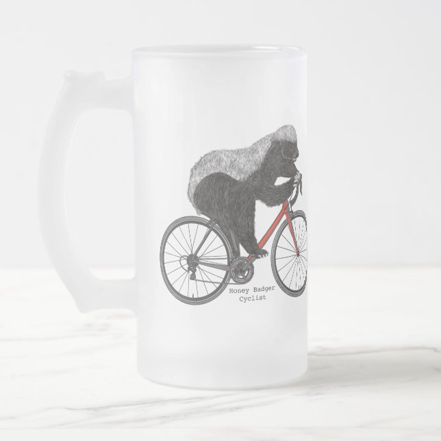 Taza De Cristal Esmerilado Lema de bicicleta divertida para Badass Badass (Izquierda)
