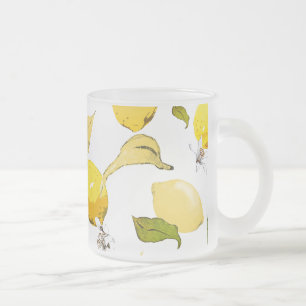 Taza De Cristal Esmerilado Lemones acuarelas 17